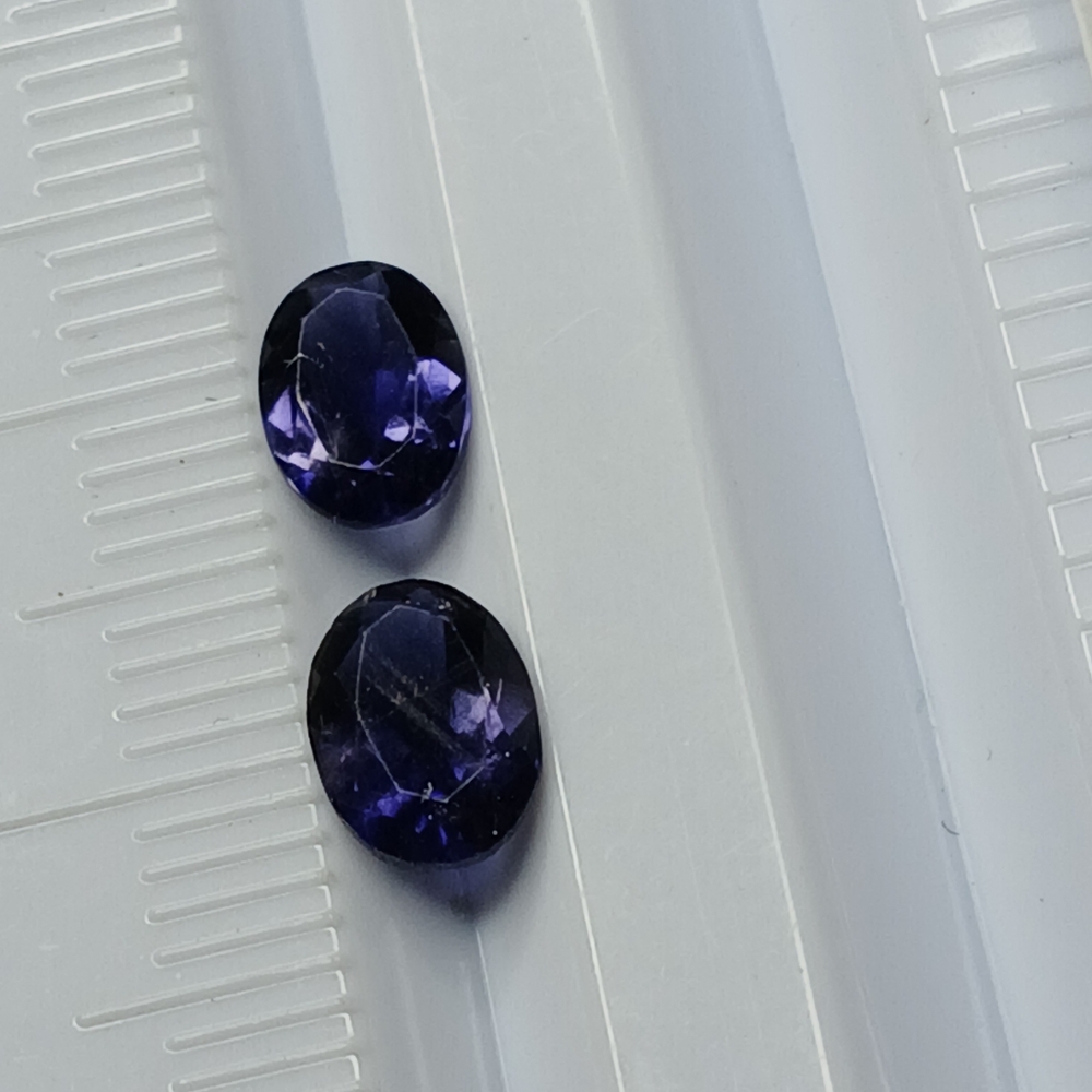 Pair of Purple Iolite Gemstones 7x5mm